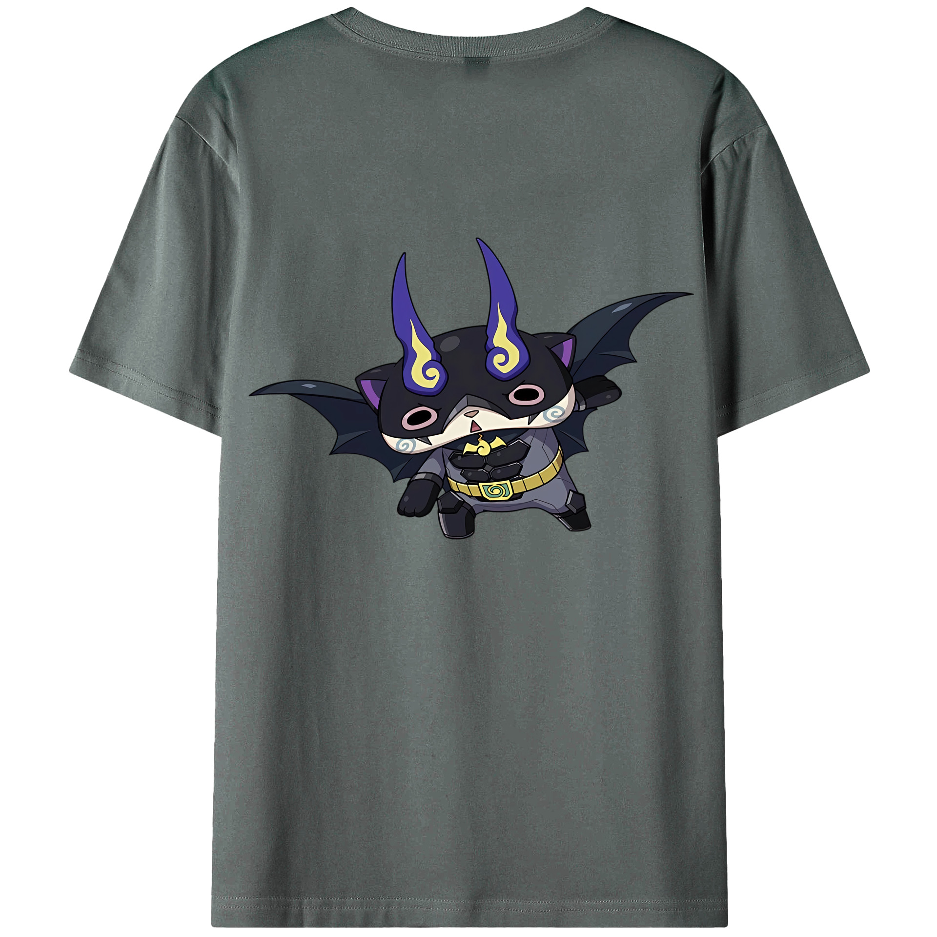 （画像用） 妖怪ウォッチ Yo-kai Watch 綿100％ メンズ半袖Tシャツ（バックプリント） 通気性